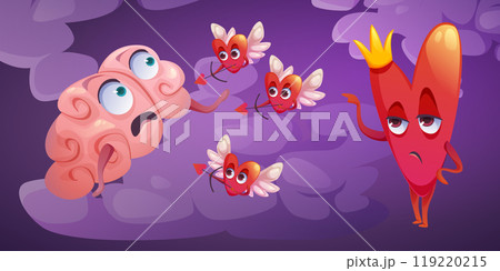 Heart and brain connect concept. Emotion balance 119220215