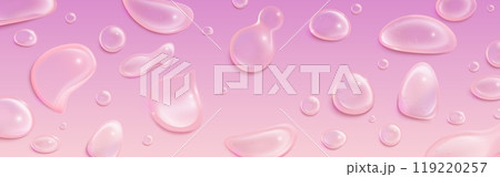 Pink background with transparent water or gel drop 119220257