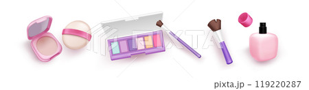 3d beauty and cosmetic makeup product vector icon 3d beauty and cosmetic makeup product vector icon 119220287