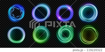 Abstract halo light effects set 119220322