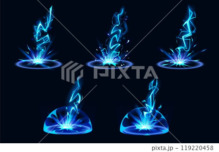 Lightning hit ground or floor with burst effect Lightning hit ground or floor with burst effect 119220458