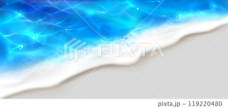 Foamy sea wave top view 119220480