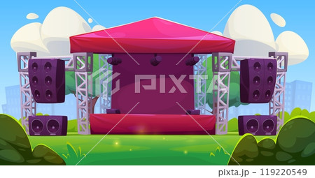 Outdoor music concert stage. Park festival show Outdoor music concert stage. Park festival show 119220549
