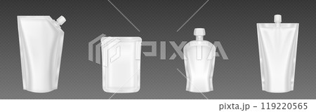 Doypack package mockup. Plastic blank pouch bag 119220565