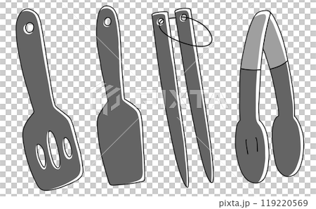 Loose and simple silicone kitchen tool set 2 - solid color Loose and simple silicone kitchen tool set 2 - solid color 119220569