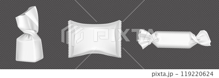 Candy wrappers set on transparent background 119220624