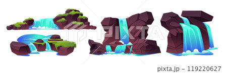 Cascade waterfall on rocky mountain 119220627