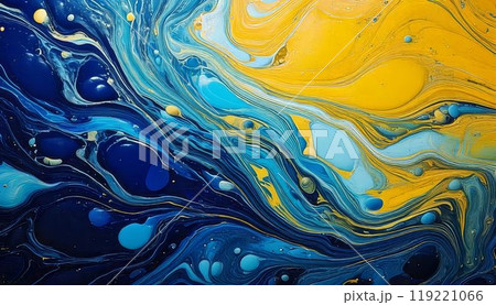 《AI画像》カラフルなマーブリングの背景素材 119221066