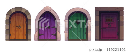 Medieval wooden doors set 119221191