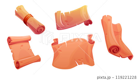 Magic game parchment scroll for old map ui cartoon Magic game parchment scroll for old map ui cartoon 119221228