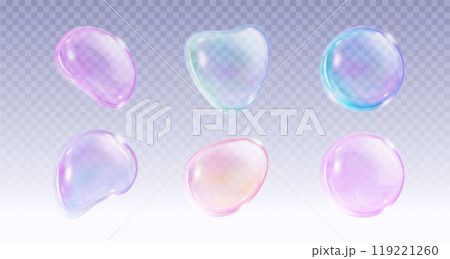 Color soap bubbles set 119221260