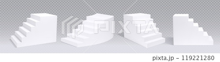3d white stair podium. Display stage or platform 119221280