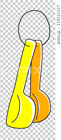 鬆散簡單的湯匙和茶匙固體塗層 119221327