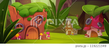 Fantasy fairy tale village with house in summer 119221349