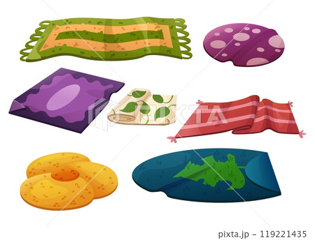 Color carpets set isolated on white background 119221435