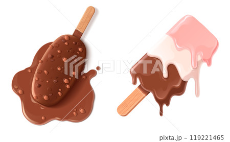 Melt ice cream summer icon isolated vector design Melt ice cream summer icon isolated vector design 119221465