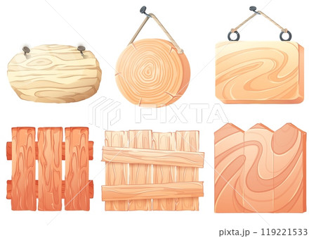 Wood sign board vector. Farm signboard banner Wood sign board vector. Farm signboard banner 119221533
