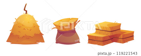 Haystack set isolated on white background 119221543