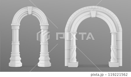Ancient roman arch with decorative ornate. 119221562