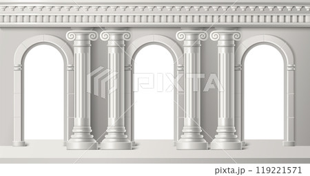 Roman arch with pillar. Greek palace architecture 119221571