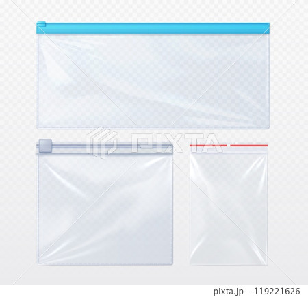 Plastic bag with zip locker mockup. 119221626