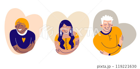Self care concept with woman hug herself 119221630