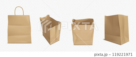 Craft brown paper bags mockup. 119221971