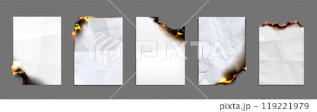 Burnt fire paper. Flame page edge design vector Burnt fire paper. Flame page edge design vector 119221979
