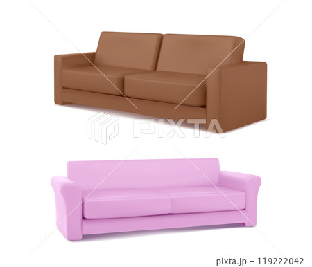 3D couches set isolated on white background 3D couches set isolated on white background 119222042