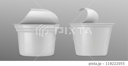 Plastic yogurt cup mockup. 119222055
