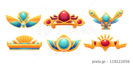 Egyptian game ui icon of border or divider. 119222056