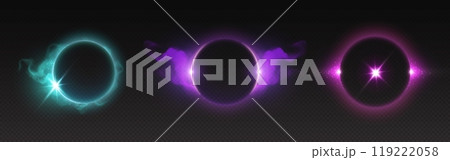 Set of halo neon light effects 119222058