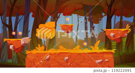 Game level map with flying ground platform Game level map with flying ground platform 119222091