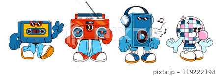 Retro music character for disco party illustration 119222198