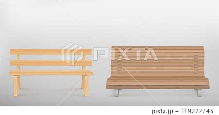Wooden bench for park or backyard decoration. Wooden bench for park or backyard decoration. 119222245