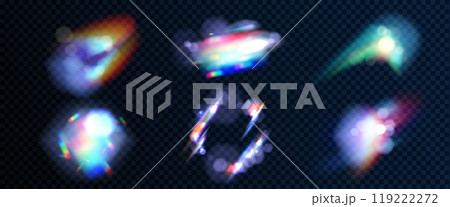 Prism light flare. Rainbow diamond glass effect 119222272