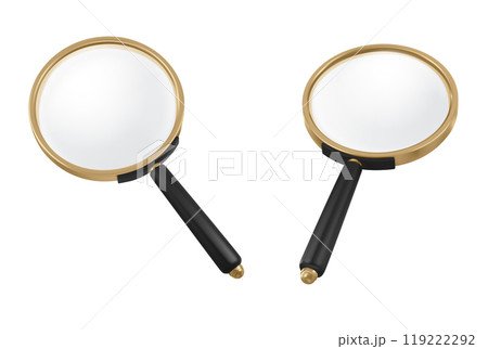 Magnify glass in different view angles. Magnify glass in different view angles. 119222292