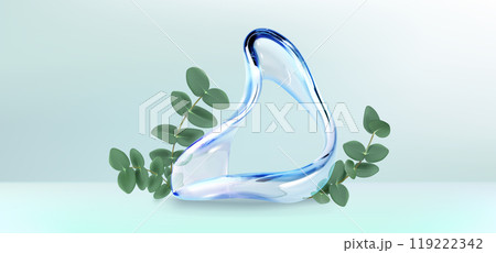 3d glass podium and plant for product display 119222342
