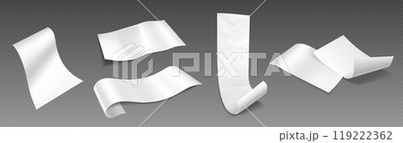 Paper bill or shop payment receipt isolated mockup Paper bill or shop payment receipt isolated mockup 119222362