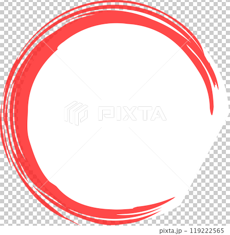 手繪的紅色圓圈，看起來像是用畫筆畫的。 119222565