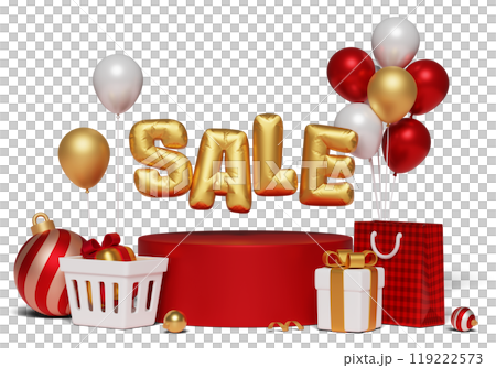 red gold white color sale podium 3D graphic red gold white color sale podium 3D graphic 119222573
