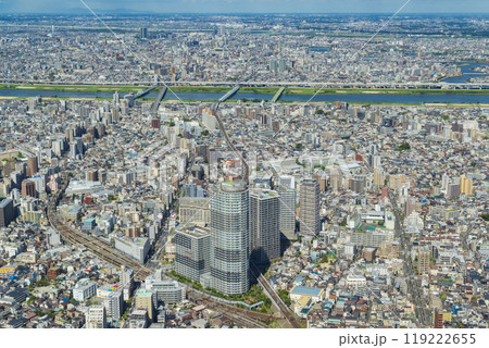 スカイツリーから望む都市部の住宅密集地（墨田・台東・荒川方面） 119222655