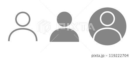 Person icon set in minimalist style. User profile, neutral gender pictogram 119222704