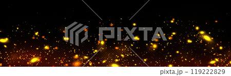 Golden firefly light, magic glow effect vector 119222829