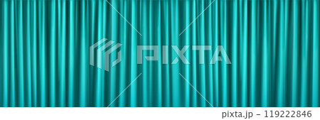 Realistic turquoise curtain background Realistic turquoise curtain background 119222846