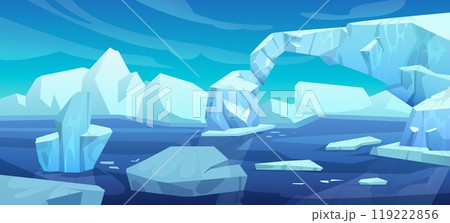 Arctic landscape with iceberg in ocean or sea. 119222856