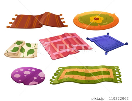 Color carpets set isolated on white background Color carpets set isolated on white background 119222962
