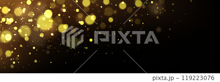 Gold light bokeh effect on transparent background 119223076