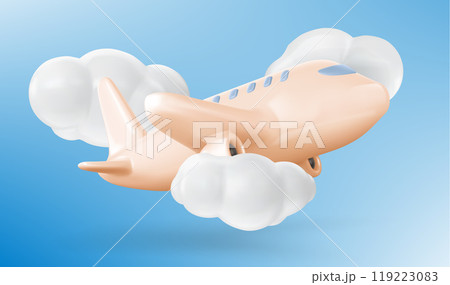3d plane in air. Concept of travel, flight, trip 3d plane in air. Concept of travel, flight, trip 119223083