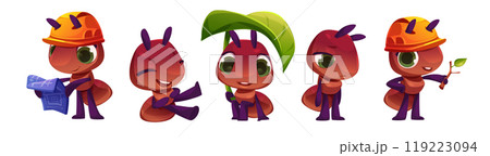 Cute brown ant cartoon character 119223094